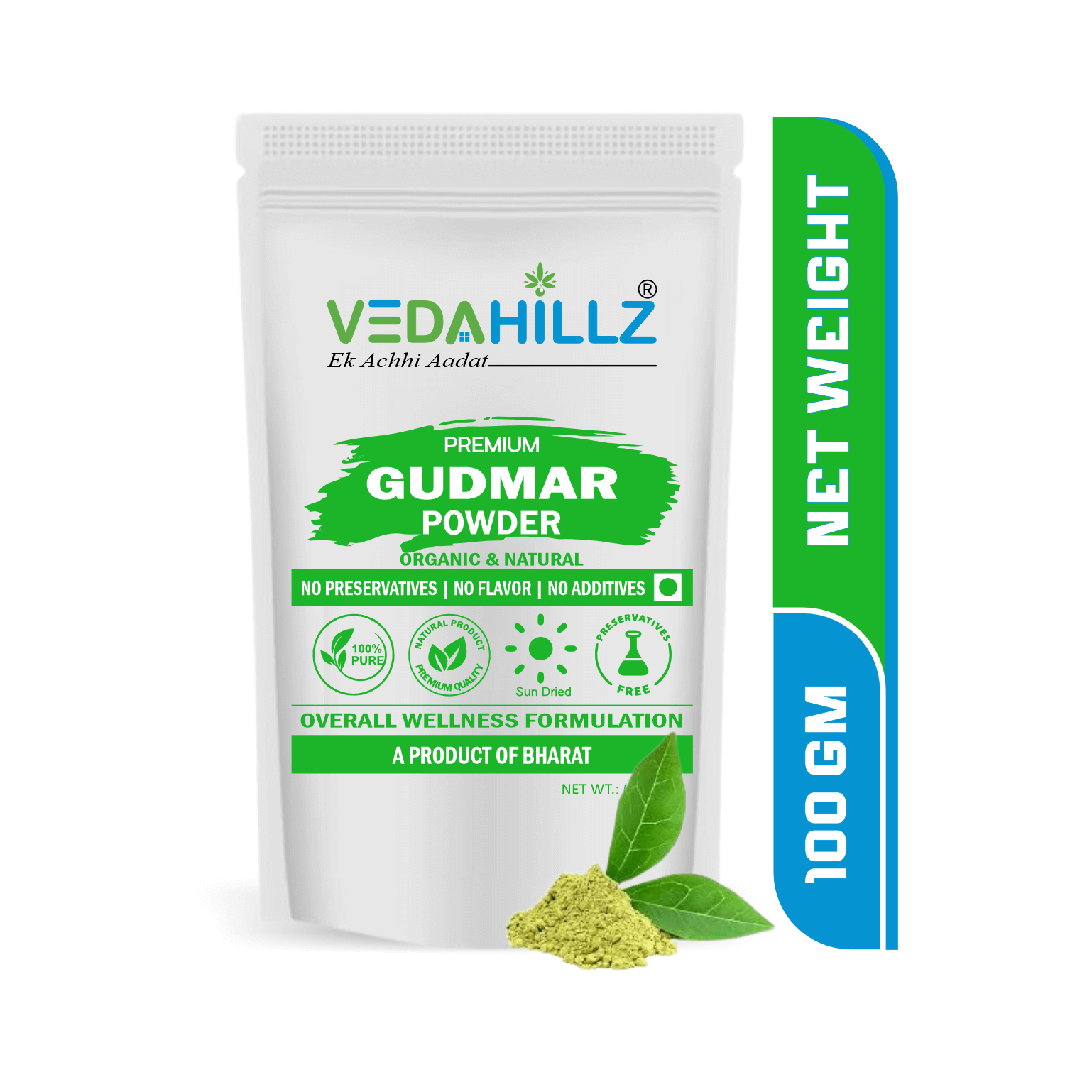 Vedahillz Pure Gudmar Powder Made from Natural Dried Gudmar Leaves